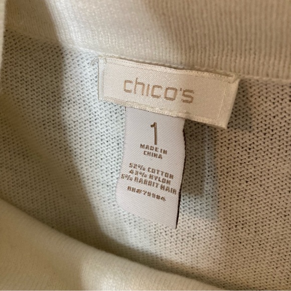 Chico’s Cowl Neck Cream Colored Sweater - Picture 5 of 7